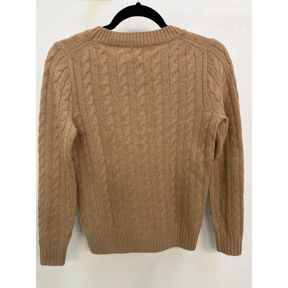 J. Crew Women’s 100% Cashmere Cable Knit Camel Pullover Sweater Size XS - Picture 5 of 7